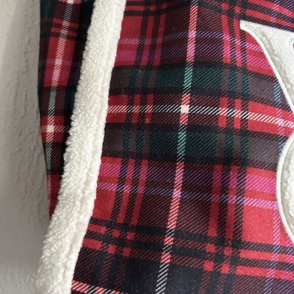 Victoria Secret Flannel Plaid Tote Bag Pink Red Large Snap Structured Preppy Y2K - Picture 10 of 10